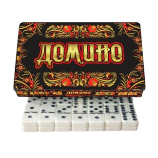 Domino's "Khokhloma" in een metalen verpakking